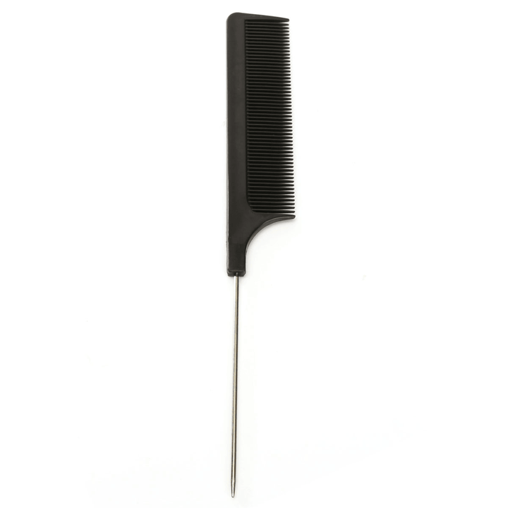 20Cm 8'' Fine-Tooth Metal Pin Hairdressing Hair Style Rat Tail Comb Black - Trendha