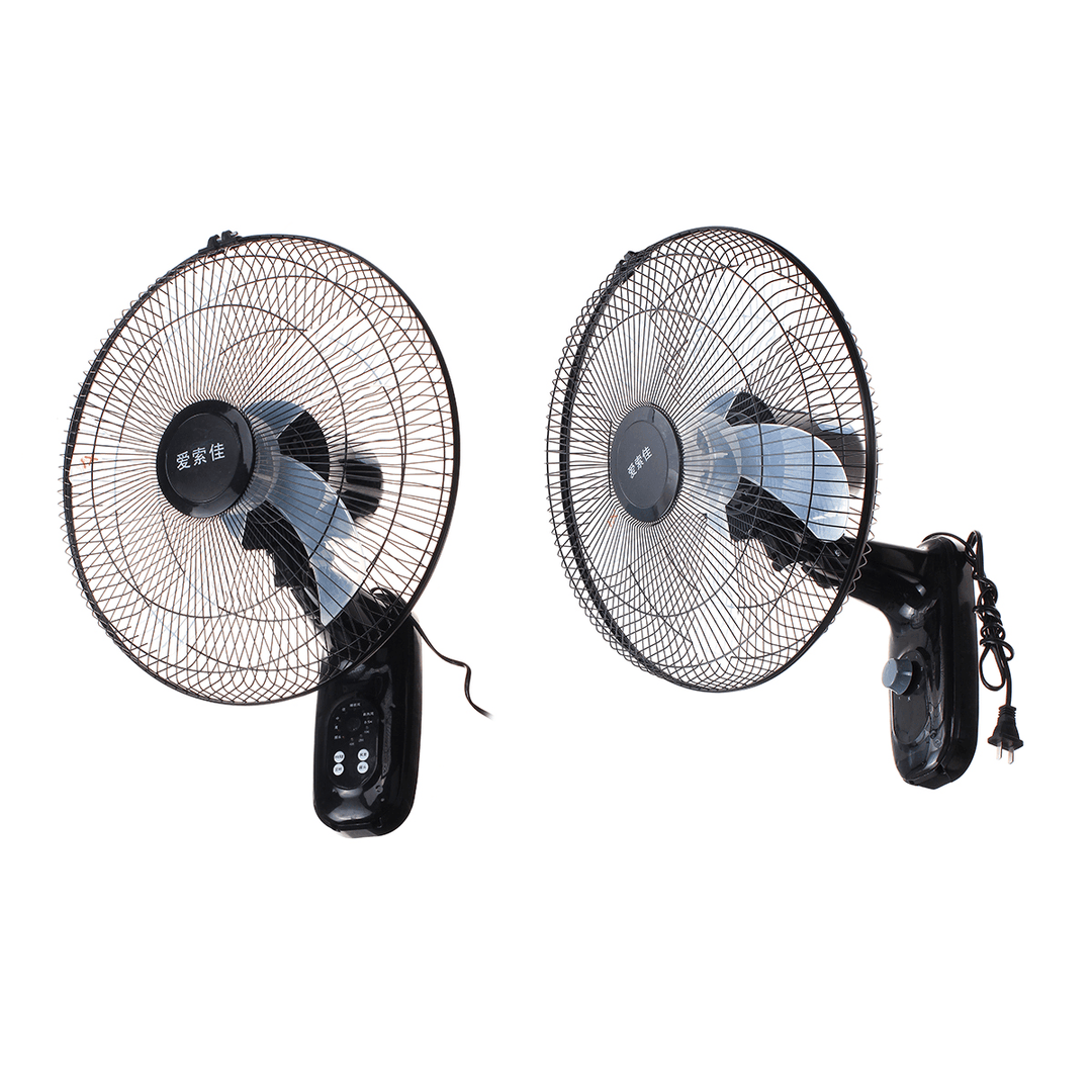 220V 16'' Oscillating Wall Mounted Fan Home Cooling Fan Timer 3 Gears Adjustable - Trendha