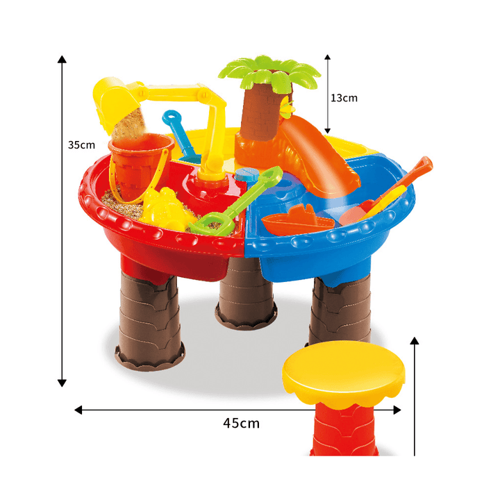 Sand and Water Table Sandpit Indoor Outdoor Beach Kids Children Play Toy Set - Trendha