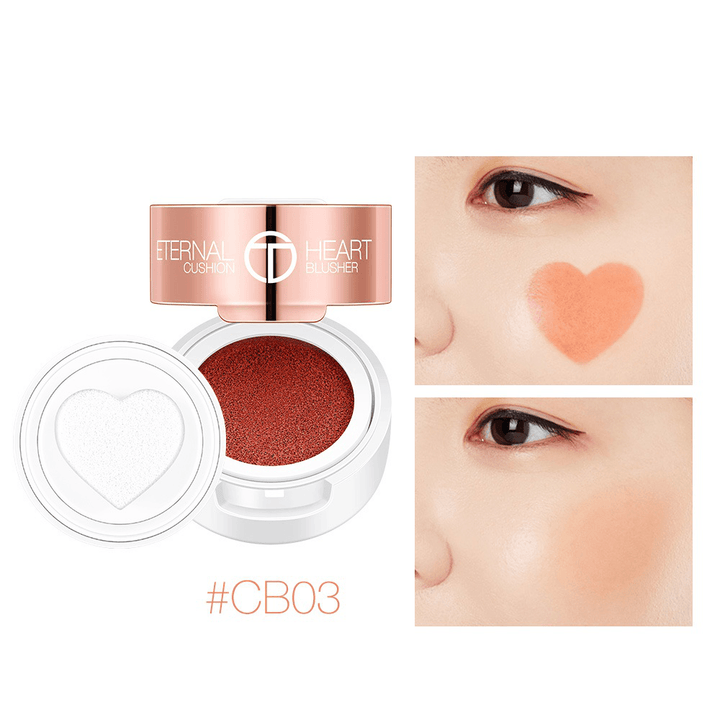 O.TWO.O Air Cushion Blusher Folding Heart Shape Shimmer Blush Rouge 4 Colors Easy to Wear Natural Face Contour Make Up - Trendha