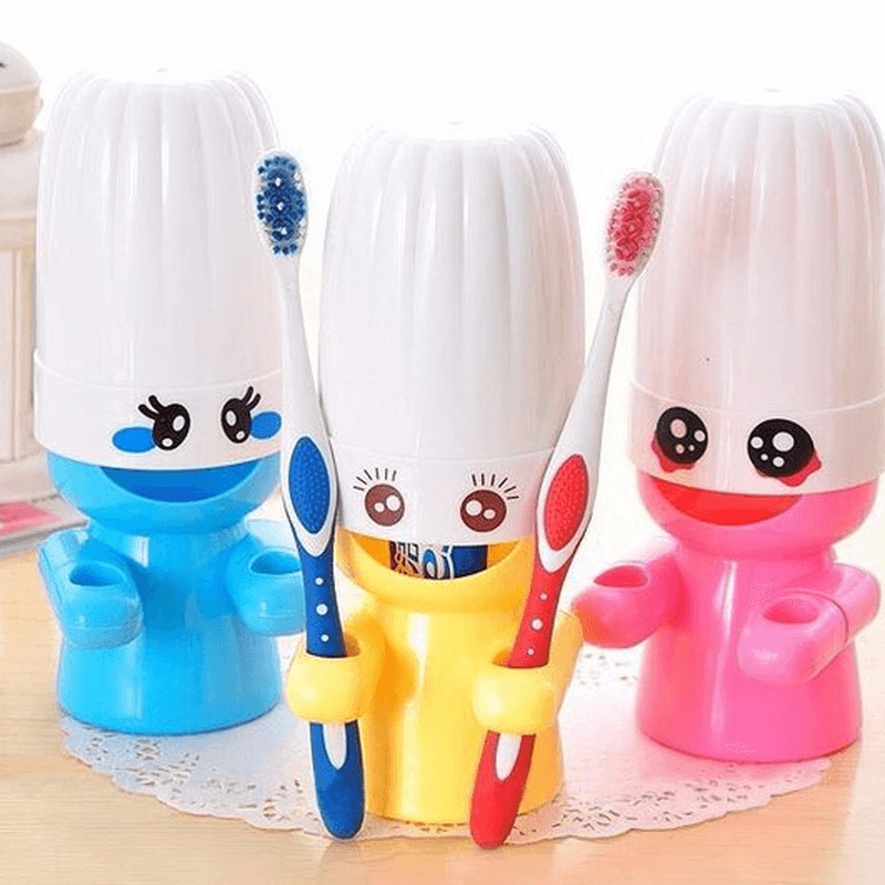 Cartoon Sleepwalking Doll Wash Set Toothbrush Rack Hooks Mouthwash Cup Set Holder Bathroom Set Accessories - Trendha