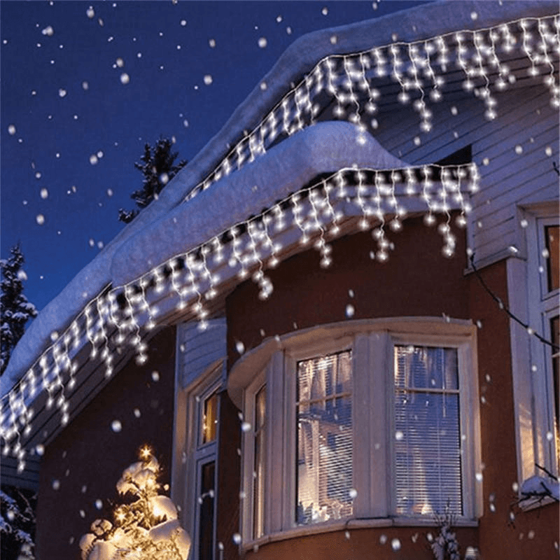 Christmas 4M 96 LED Indoor Outdoor String Light 110-220V Curtain Icicle Drop LED Party Garden Stage Decor - Trendha