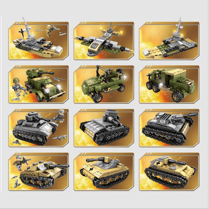1061PCS Plastic & ABS 8 Kinds of Steel Empire Themed Military War Bricks Toy for Children - Trendha