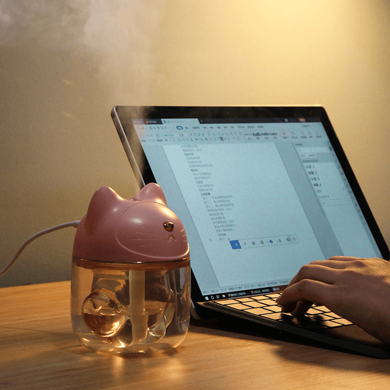 150Ml Mini Cat Claw Air Humidifier Quiet Automatic Shut-Off with Night Light for Home Office - Trendha