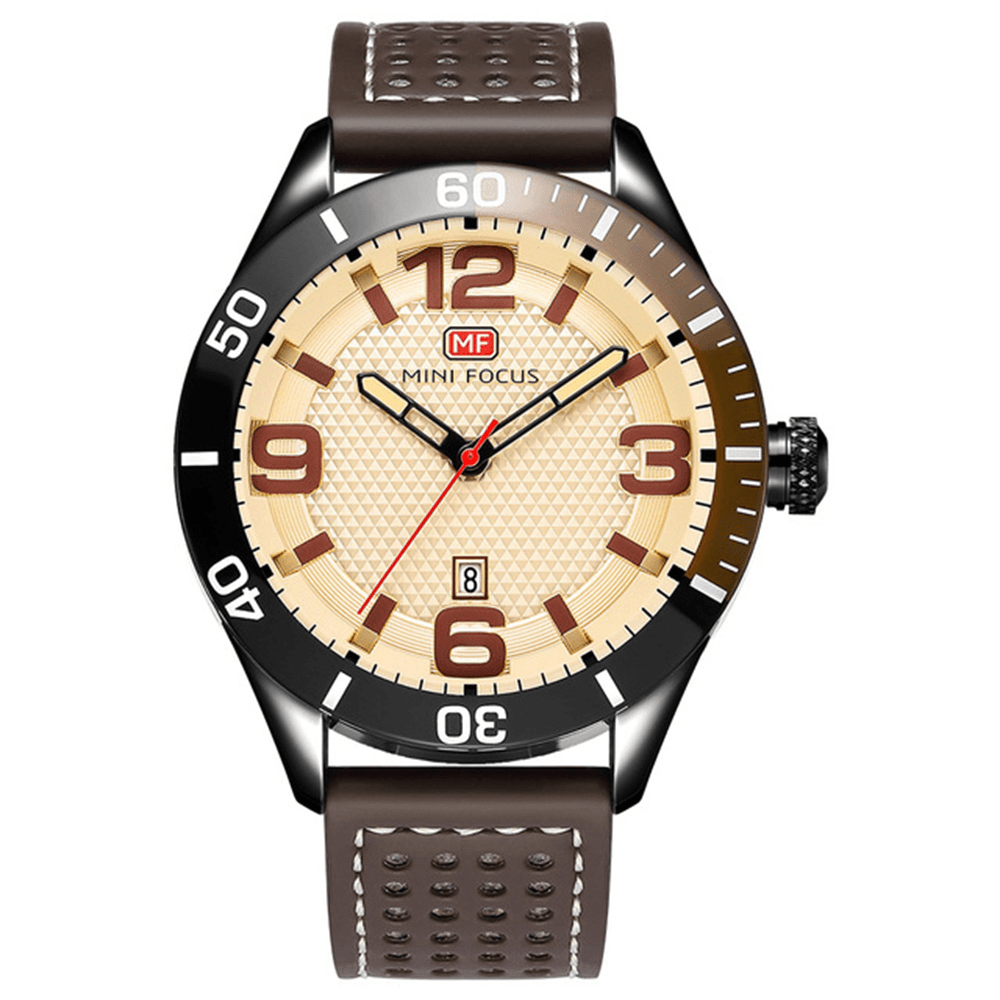 MINI FOCUS MF0155G Date Display Waterproof Men Wrist Watch Silicone Strap Quartz Watches - Trendha