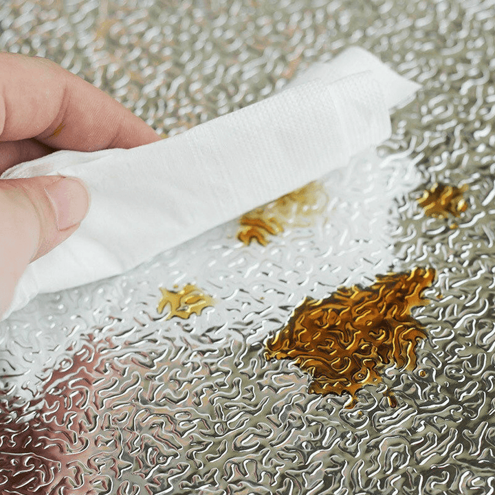 Self-Adhesive Kitchen Wallpaper Oil-Proof Aluminum Foil Wall Sticker Cabinet - Trendha