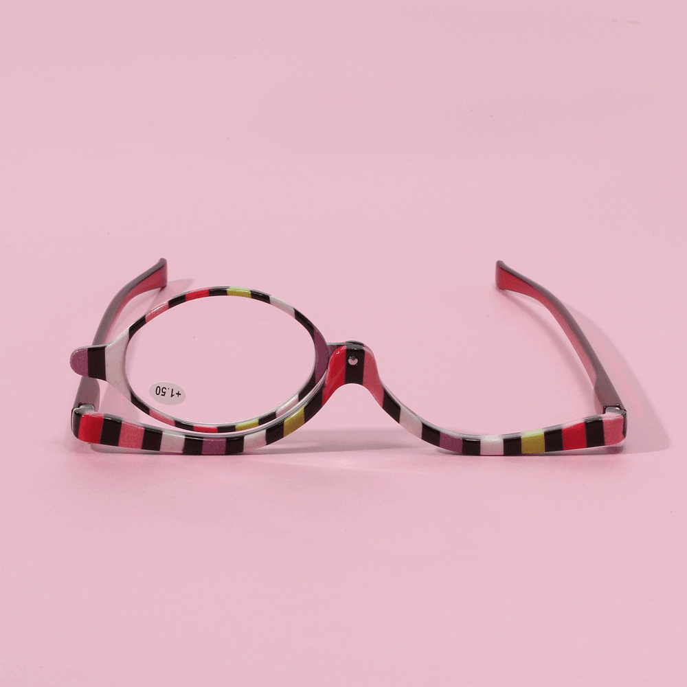 Colorful Magnifying Makeup Glasses Eye Spectacles Reading Glasses Flip down Lens Folding for Women Cosmetic Make Up - Trendha