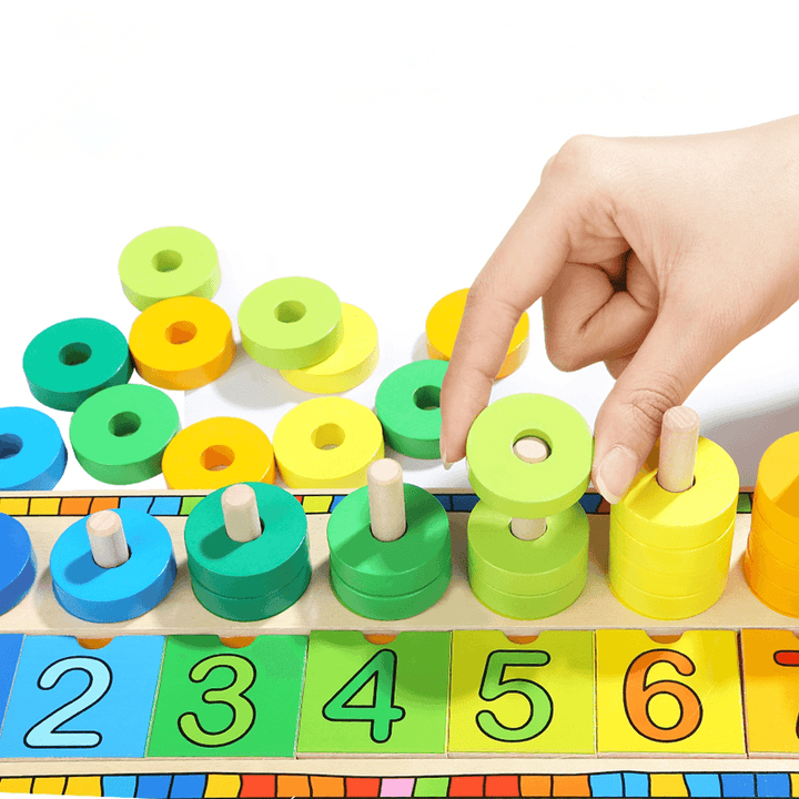 Topbright-6540 Blocks Montessori Classic Math Rainbow Donuts Box Educational Toys for Kids - Trendha