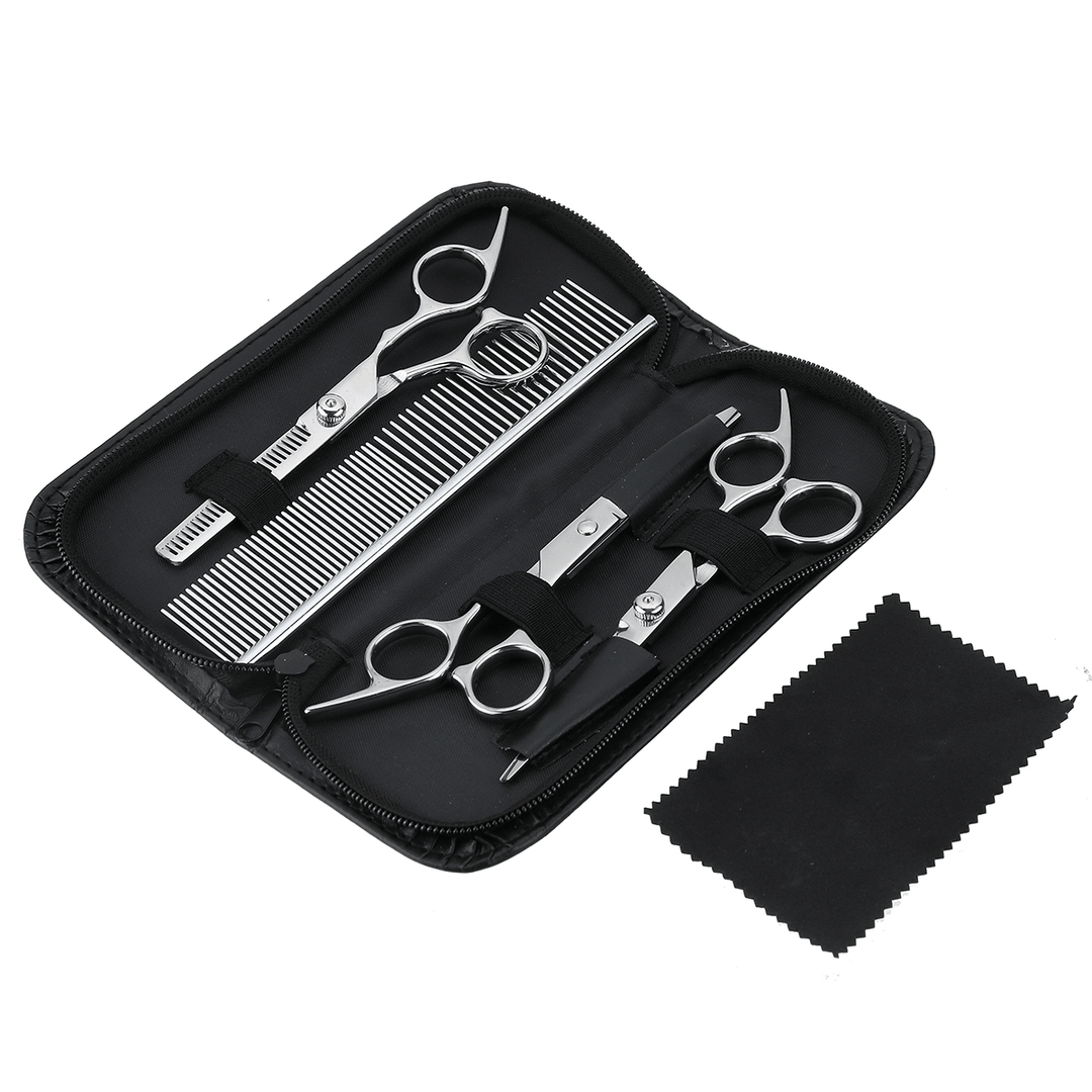 7" Professional Pet Dog Grooming Scissors Shear Hair Cutting Set Curved Tool Kit - Trendha