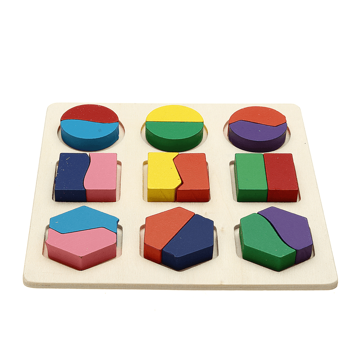 Early Education Children Jigsaw Puzzle Toy Wooden Geometric Board Cognitive Matching Board - Trendha