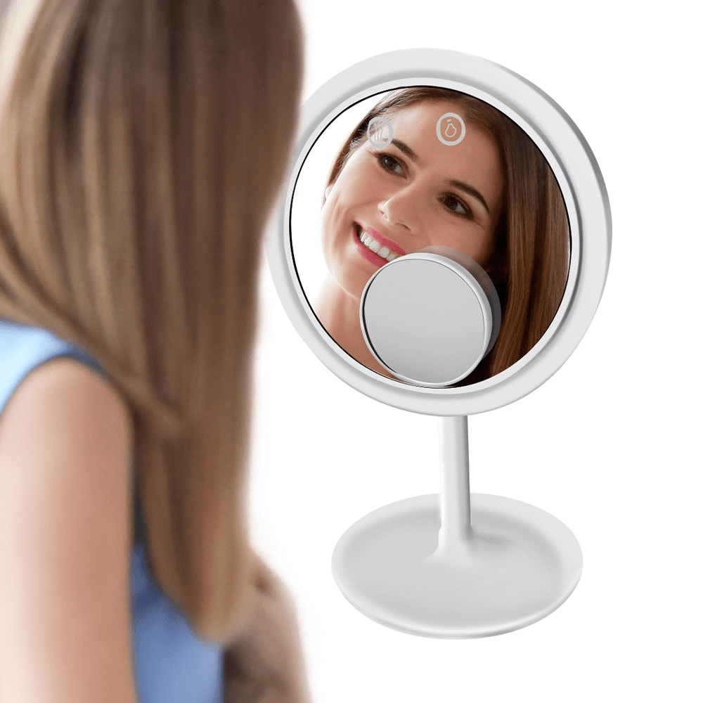 LED Mirror Makeup LED Light Vanity 5X Magnifying Mirrors with Fan LED Light - Trendha