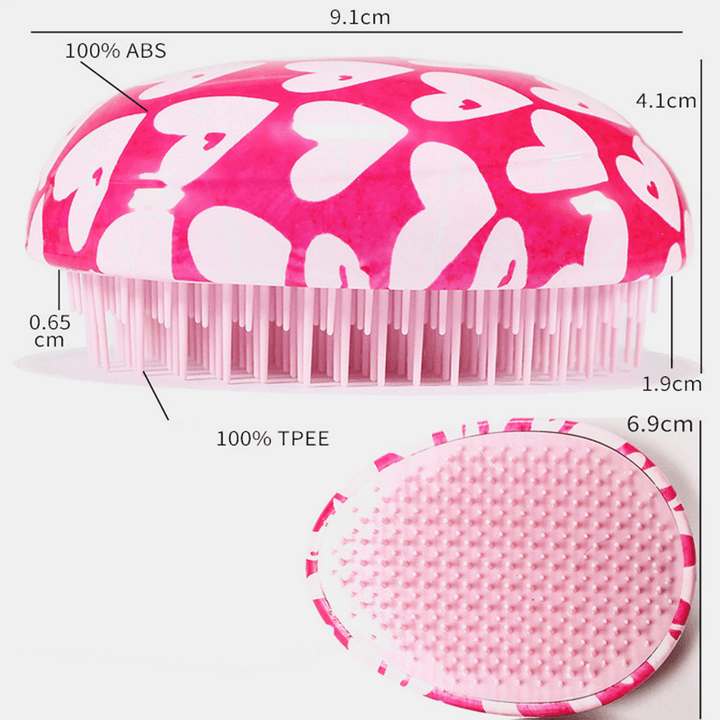 ABS Hair Brush Comb Pink Egg round Shape Soft Styling Tools Heart Anti-Static Hair Brushes Detangling Comb Salon Hair Care Comb - Trendha