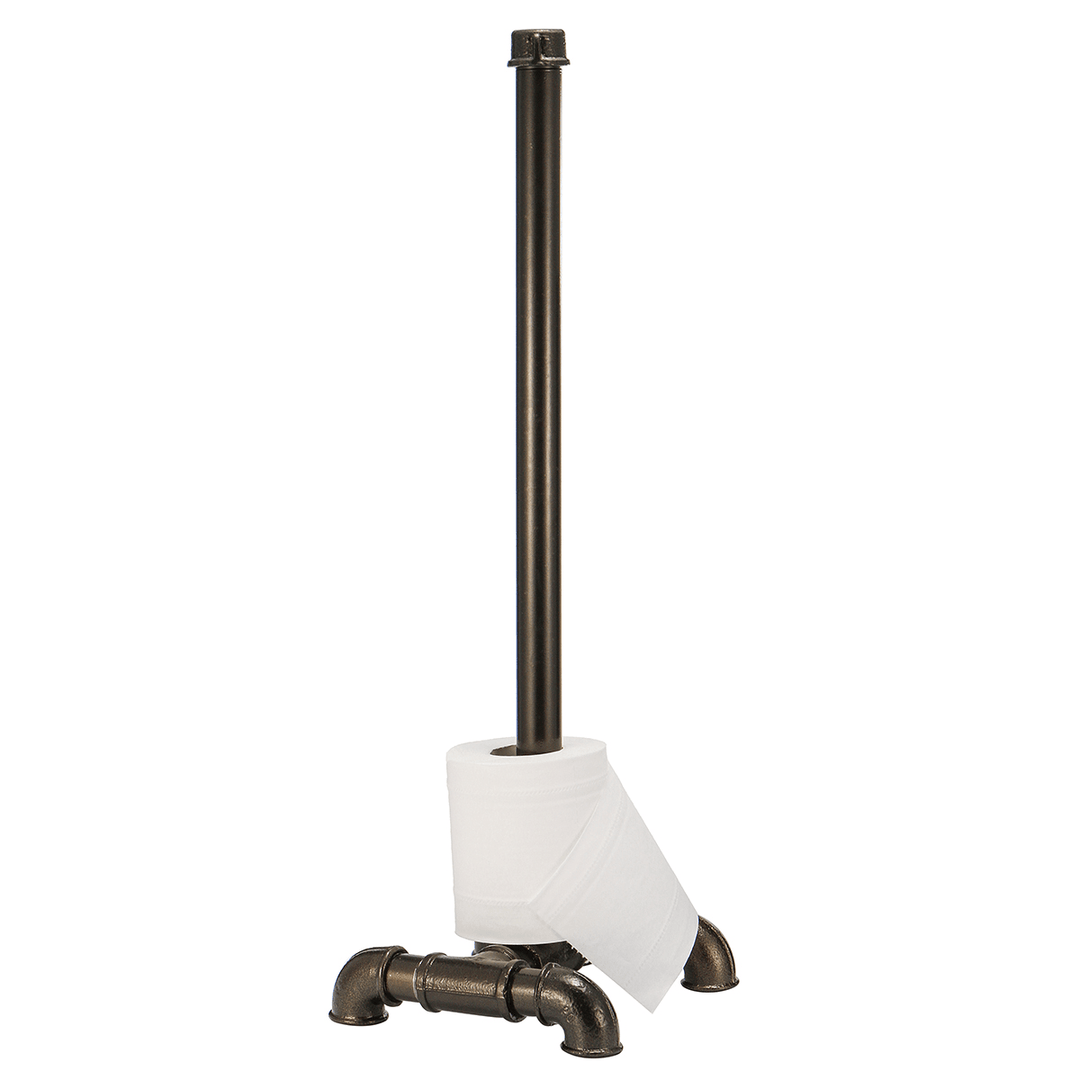 Paper Towel Holder Free Standing Vintage Toilet Roll Hold Industrial Pipe Fitting - Trendha