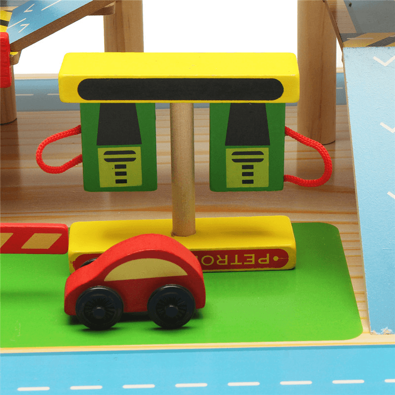 Assembling Simulation Large Stereo Three Layer Wooden Car Parking Lot Track Set for Kids Toys Gift - Trendha