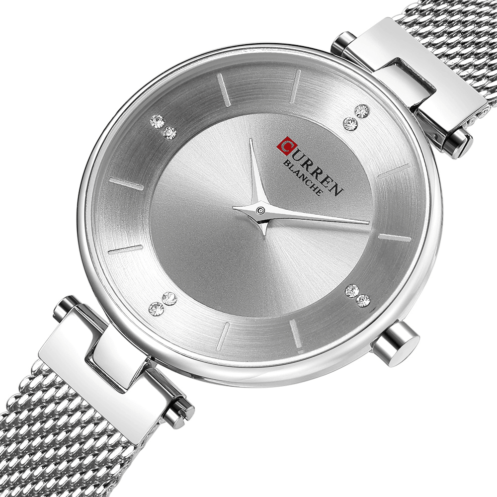 CURREN 9031 Ultra Thin Dial Case Elegant Design Women Watch Full Steel Quartz Watch - Trendha