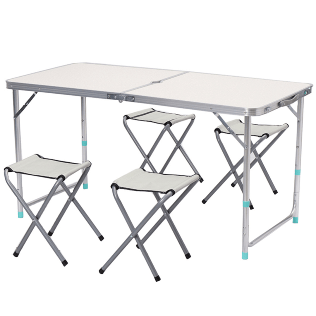 Foldable Chair and Desk Set Portable Aluminum Picnic Table and Chair Outdoor Night Market Stalls Supplies - Trendha