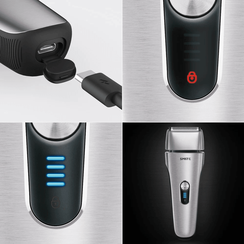 SMATE Reciprocating Electric Razor 3 Minute Fast Charge Shaver Dry and Wet Available - Trendha