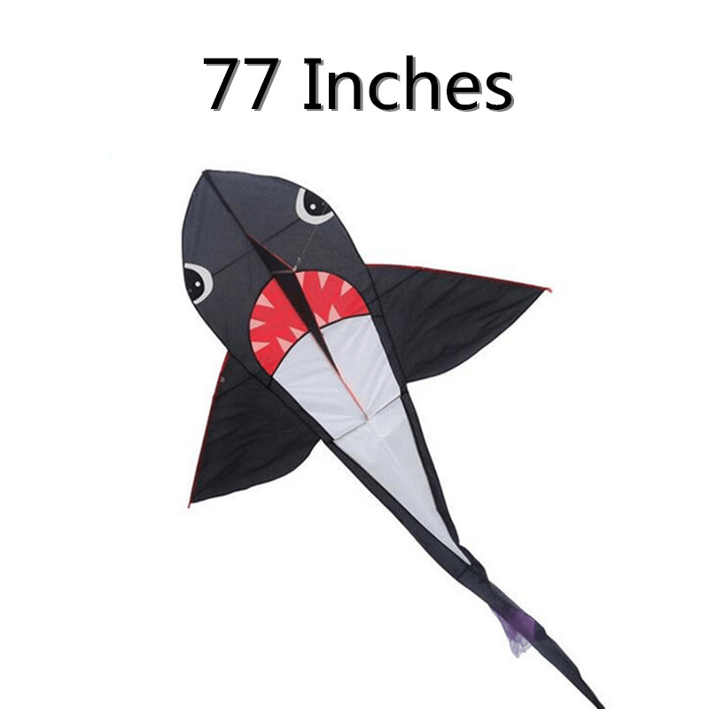 55/77 Inches Big Size Shark Kite Kid Outdoor Play Toys without Line Winder - Trendha