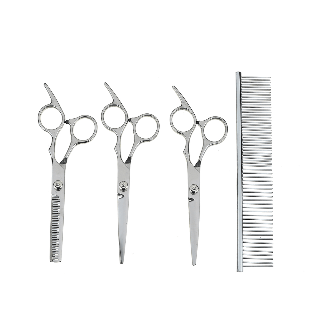 7" Professional Pet Dog Grooming Scissors Shear Hair Cutting Set Curved Tool Kit - Trendha