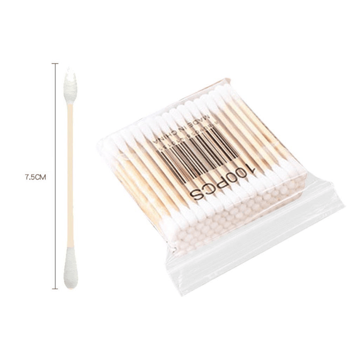 100Pcs Soft Clean Cotton Swab Women Wood Stick Beauty Stick Makeup Cotton Buds Tip for Nose Ears Cleaning Care Tool - Trendha