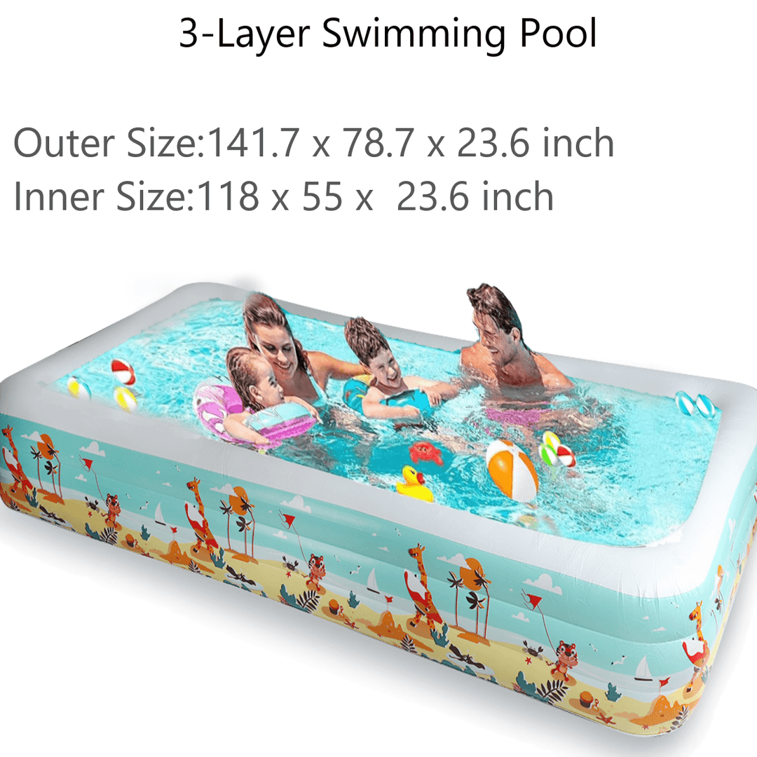 1.8/2.1/3.6M Inflatable Swimming Pool with Bottom Layer Cotton - Trendha