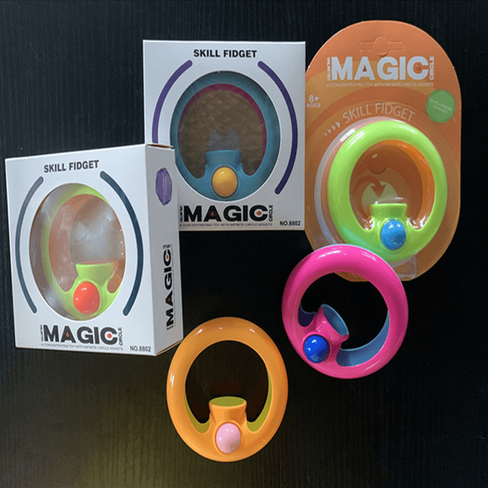 Random Color Creative Intellectual Magic Circle High Speed Turning Bead Circle Decompression Novelties Toy for Kids Gift - Trendha
