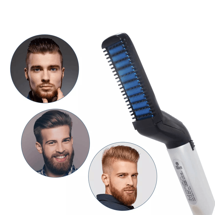 Multi-Functional Electric Hair Comb Brush Beard Hair Straightener Heat Styler for Men Beard Straightening Comb Hair - Trendha