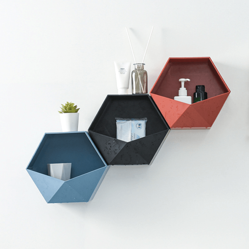 Nordic Wind Geometric Shelf Household Bookshelf Kitchen Plastic Food Storage Case Dried Fruit Snack Box Home Decorations - Trendha