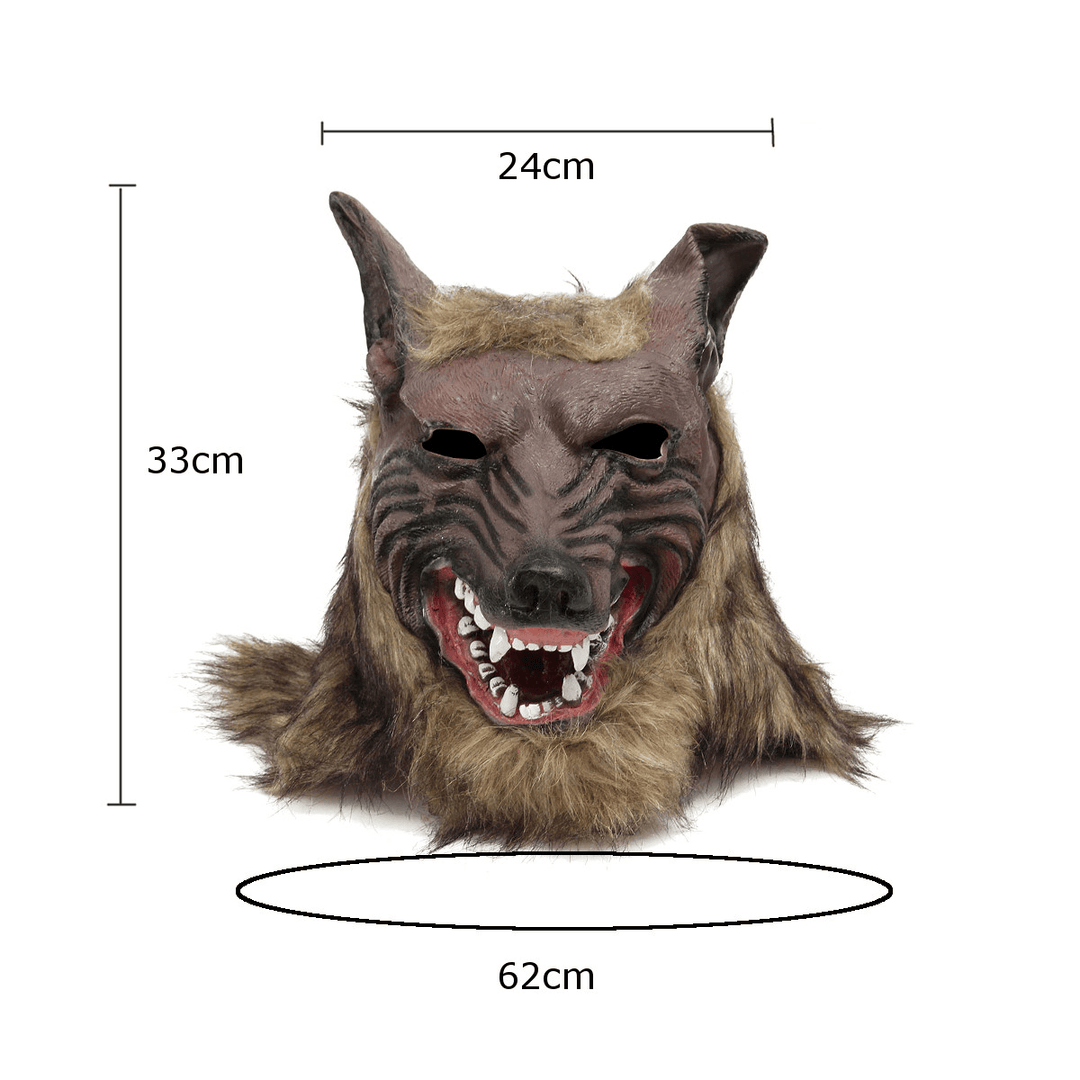 1/2PC Latex Rubber Wolf Head Hair Mask Werewolf Gloves Party Scary Halloween Cosplay - Trendha