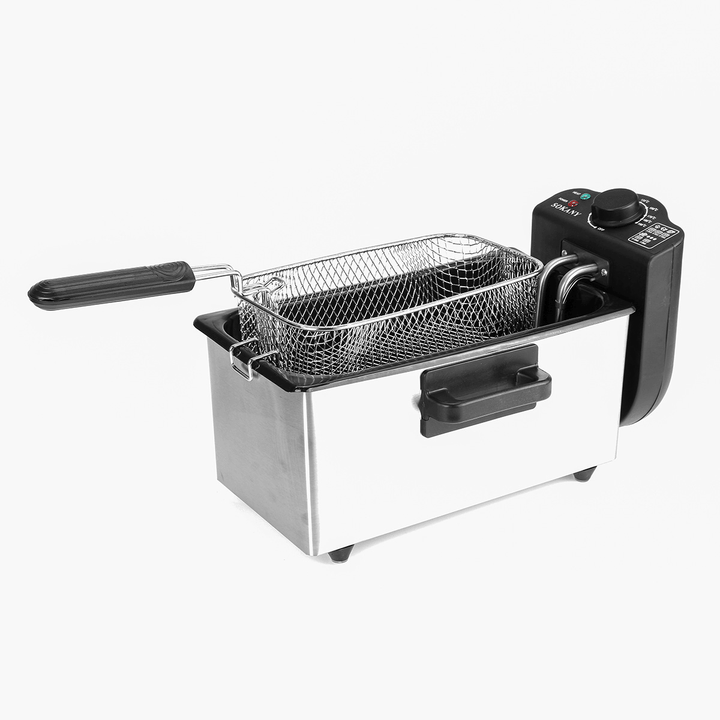 220-240V 2000W Electric Deep Fryer Single Tank Frying Pot Basket Strainer Machine Cooking Tools - Trendha