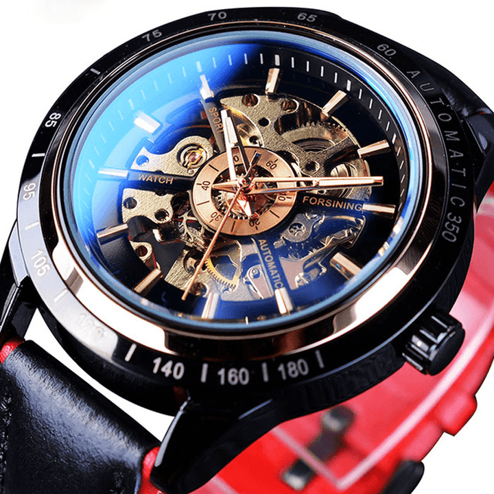 Forsining GMT1009 3ATM Waterproof Genuine Leather Automatic Mechanical Watch - Trendha