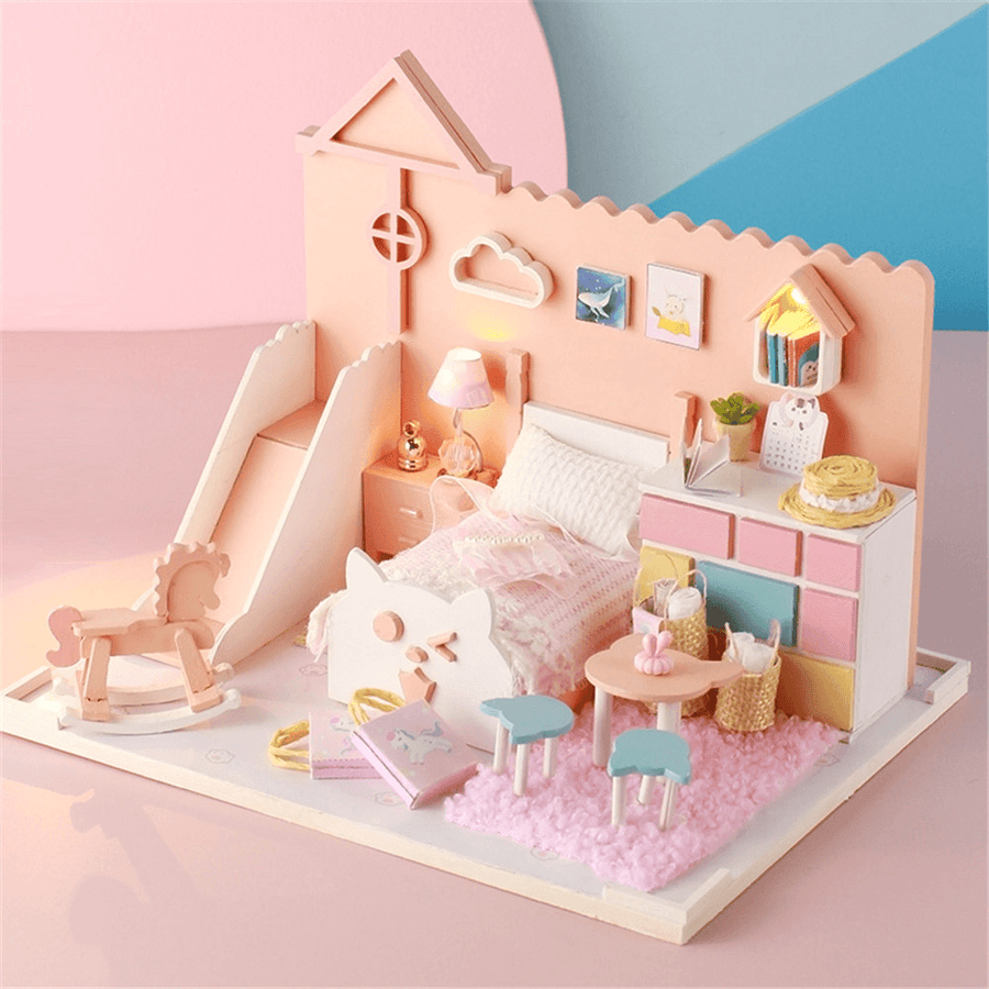 Iie Create DIY Meow Mia Handmade Cottage Assembled Doll House Model P002 - Trendha