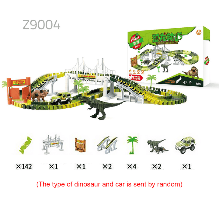 Dinosaur World Flexible Racing Car Track Toys Construction Play Game Educational Set Toy for Kids Gift - Trendha