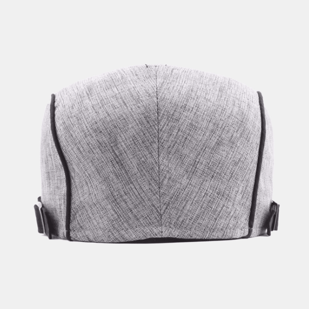 Men Pinstripe Beret Cap Cotton Linen Adjustable British Fashion Sunshade Newsboy Cap Flat Hat - Trendha