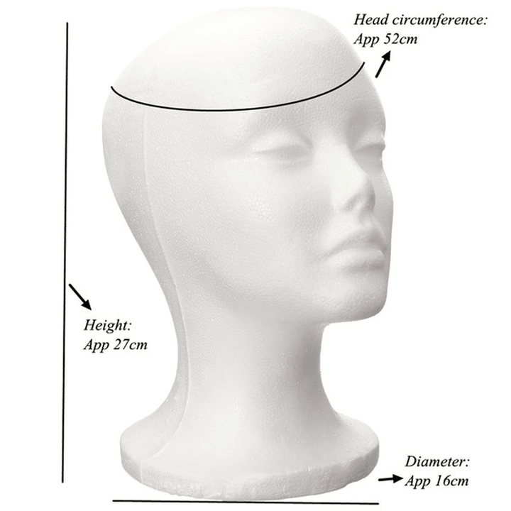 Foam Styrofoam Mannequin Cap Hair Wig Display Holder Female Head Model Hats Jewellery - Trendha