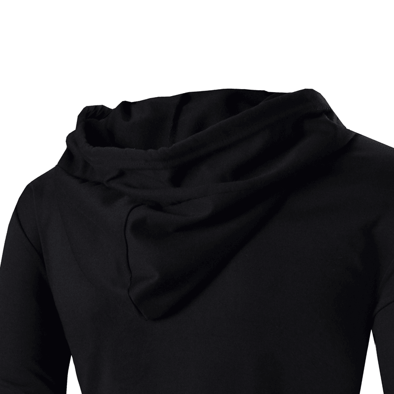 Mens Cotton plus Size Stylish Lengthen Hem Hooded Fashion Solid Color Casual Jacket - Trendha