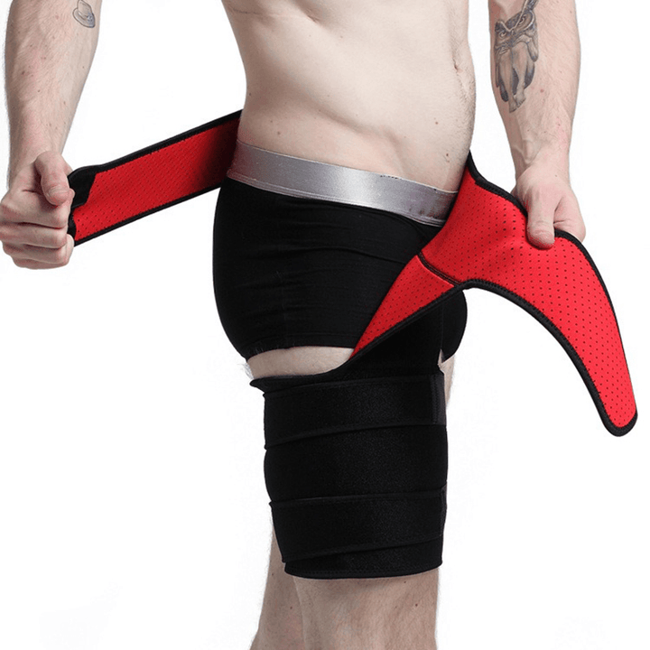 Men and Women Groin Support Brace Adjustable Compression Wrap for Hip Groin Strain Quad Hamstring Thigh Pain Relief - Trendha