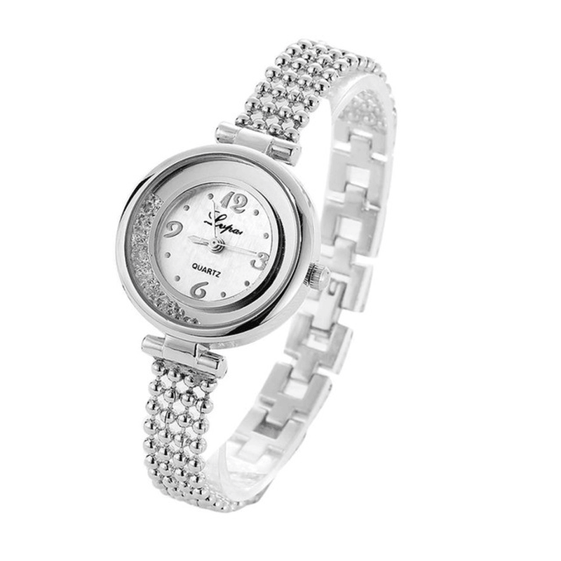 LVPAI P132 Elegant Design Shining Women Bracelet Watch Rhinestone Quartz Watch - Trendha
