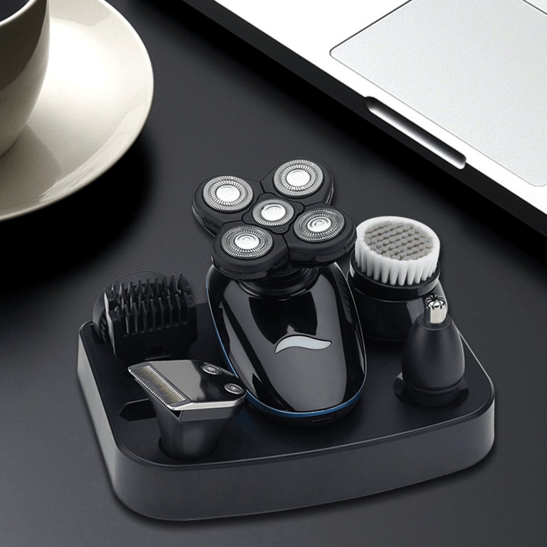 5 In1 4D Rechargeable Electric Bald Head Shaver Razor Cordless Beard Hair Trimmer - Trendha