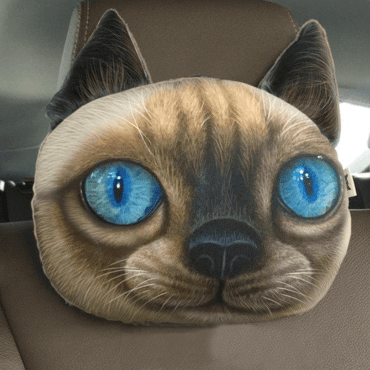 3D Husky Car Head Rest Comfortable Breathable Cartoon Neck Support Pillow - Trendha