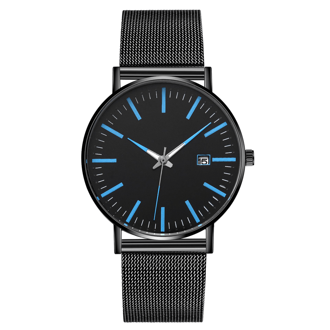 Fashion Casual Men Business Watch Decorated Alloy Strap Pointer Calendar Quartz Watch - Trendha