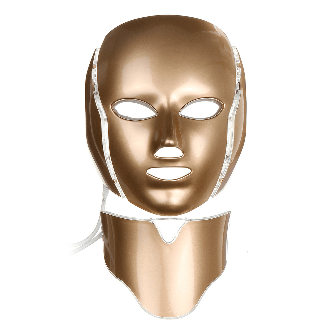 7Colors LED Light Photon Face Neck Mask Rejuvenation Skin Facial Therapy - Trendha
