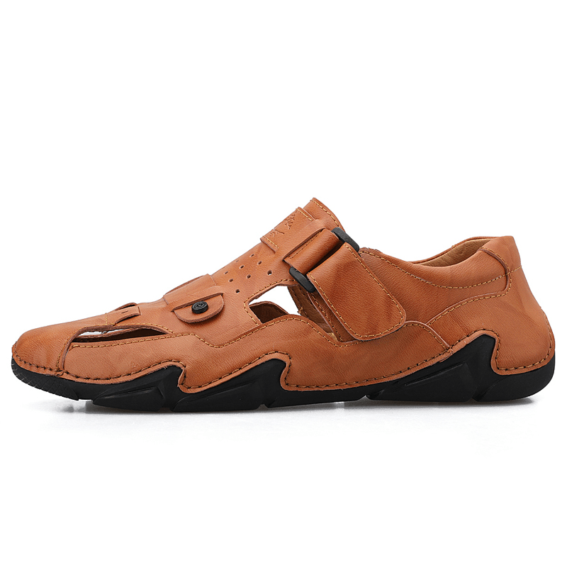 Men Cowhide Leather Breathable Non Slip Soft Bottom Comfy Casual Shoes - Trendha