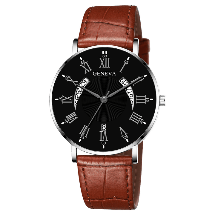 Khorasan Creative Casual Wing Hollow Design PU Leather Band Men Quartz Watch Wristband - Trendha