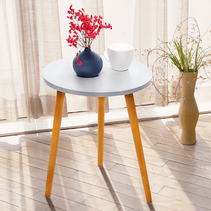 Mansifeier Mini round End Table Anti-Skid Smooth Desktop Solid Wood Durable for Living Room - Trendha