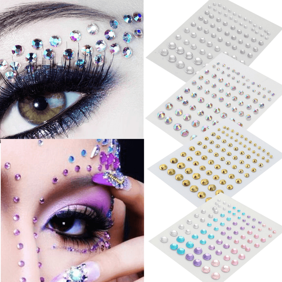 Halloween Cosplay Jewelry Eyes Makeup Crystal Eyes Sticker Tattoo Diamond Glitter Makeup Sticker - Trendha