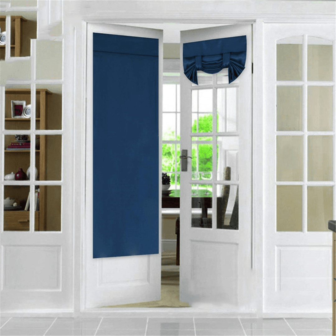 66X173Cm French Door Window Curtain Shading Curtain Folding Pure Color Curtain for Home Window Decoration - Trendha