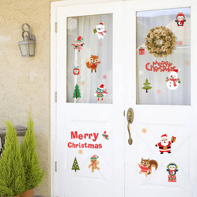 Miico SK6038 Christmas Sticker Novetly Cartoon Wall Stickers for Kids Room Decoration Christmas Party - Trendha