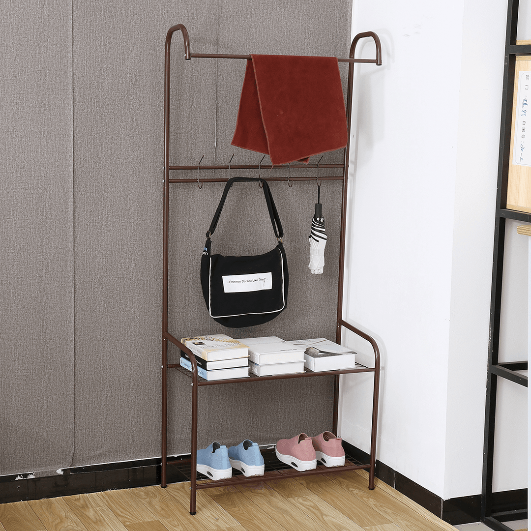 165Cm Clothes Cloth Coat Rack Hanger Garment Portable Shoe Rack Shelf Bracket Hat Hook Organiser for Home Office Studying Bedroom - Trendha