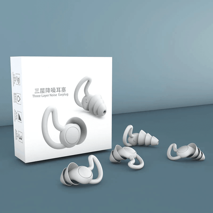 1 Pair Earplugs Protective Ear Plugs Soft Silicone Waterproof Anti-Noise Earphones Protector for Travel Sleep & Snoring - Trendha
